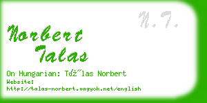 norbert talas business card